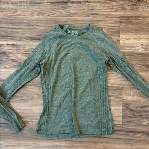 FIGS Women's Long Sleeve Top in Olive Green Heather